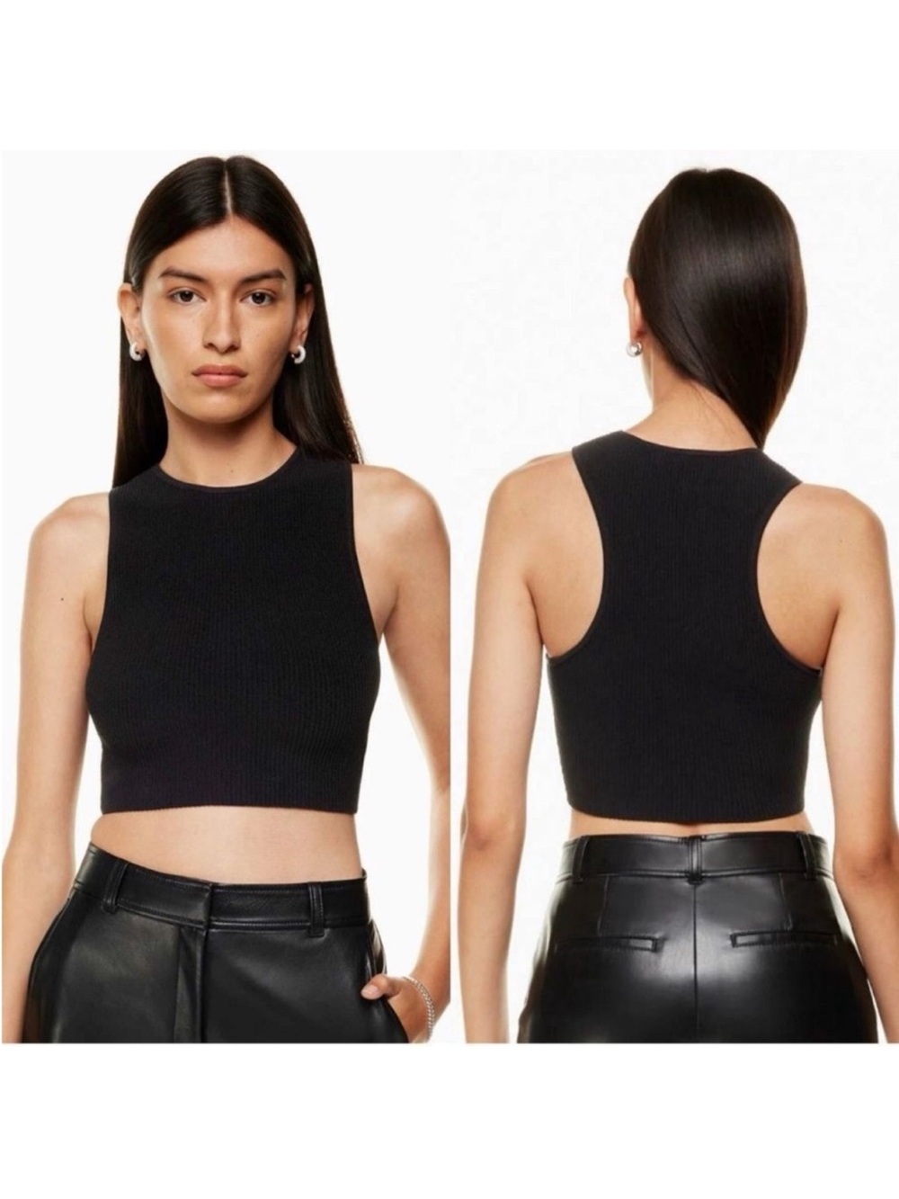Aritzia Babaton Sculpt Knit Crop Tank